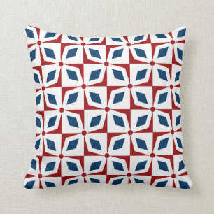 Abstract Geometric Tropical Flower Pattern Cushion