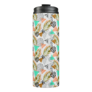Abstract Geometric Tropical Leaf Pattern Thermal Tumbler