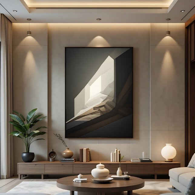 Abstract Geometric Tunnel Light Design Canvas Print (Creator Uploaded)