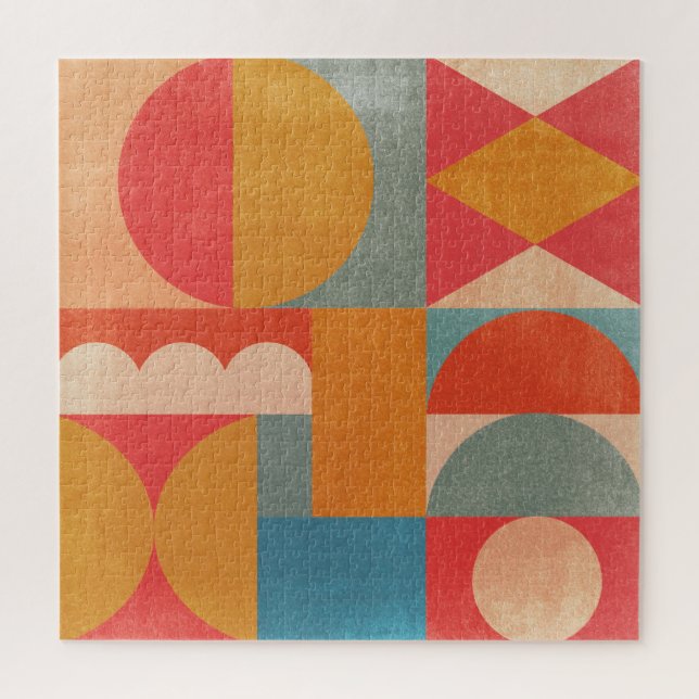 Abstract Geometric: Vintage Paper Texture Jigsaw Puzzle (Vertical)