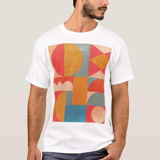 Abstract Geometric: Vintage Paper Texture T-Shirt (Front)