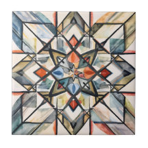 Abstract Geometric Watercolor Pattern