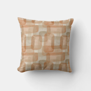 Abstract Geometric Watercolor, Rust, Brown Cushion