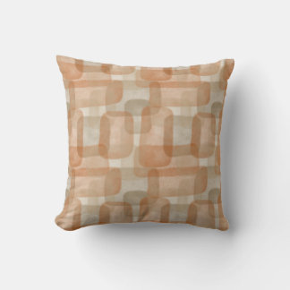 Abstract Geometric Watercolor, Rust, Brown Cushion