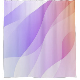 Abstract Geometric Wave Shape with Gradient Soft C Shower Curtain