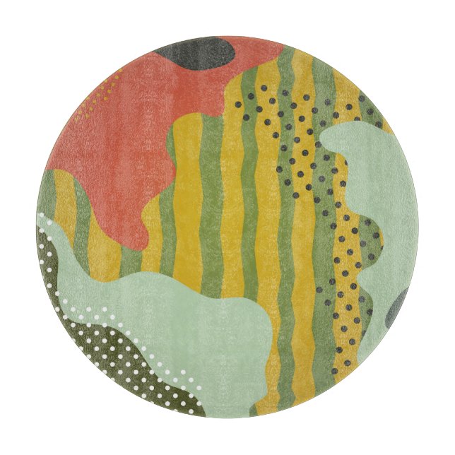 Abstract Geometric Waves Creative Background Cutting Board (Front)