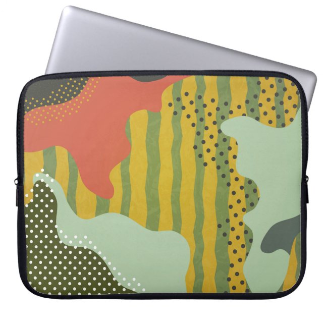 Abstract Geometric Waves Creative Background Laptop Sleeve (Front)