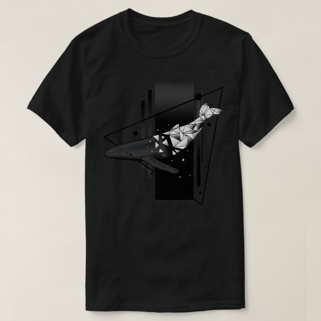 Abstract Geometric Whale T-Shirt (Design Front)