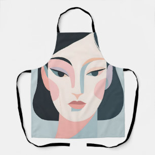 Abstract Geometric Woman Portrait Minimalist Apron