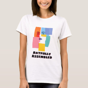 Abstract Geometric Woman Portrait T-Shirt