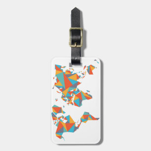 Abstract Geometric World Map Luggage Tag