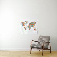 Abstract Geometric World Map