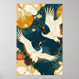 Abstract Geometric Yellow Background Poster