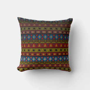 Abstract geometrical african moroccan navajo folk cushion