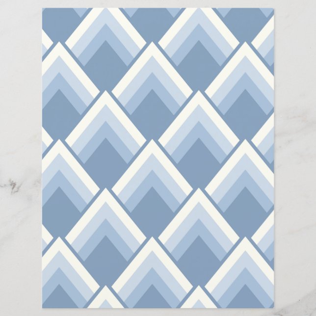 Abstract geometrical, blue and off white 2 (Front)