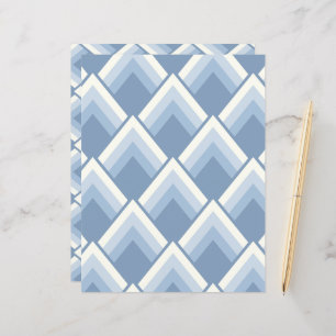 Abstract geometrical, blue and off white 2