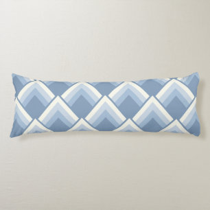 Abstract geometrical, blue and off white 2 body pi cushion