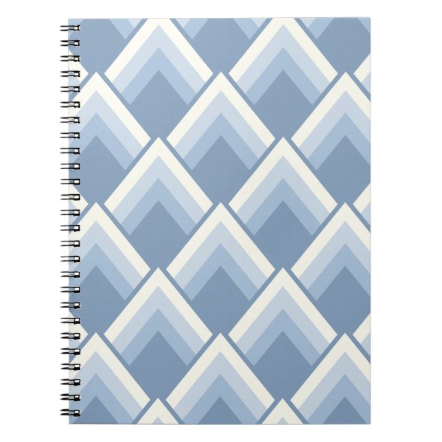 Abstract geometrical, blue and off white 2 noteboo notebook (Front)
