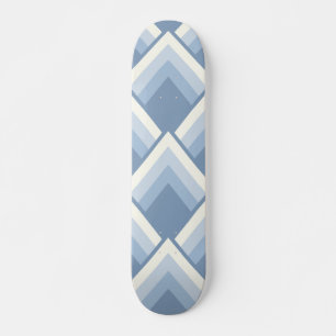 Abstract geometrical, blue and off white 2 skateboard