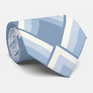 Abstract geometrical, blue and off white 2 tie