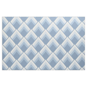 Abstract geometrical, blue and off white fabric