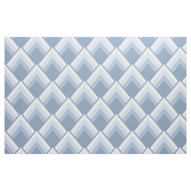 Abstract geometrical, blue and off white fabric (Fat Quarter)