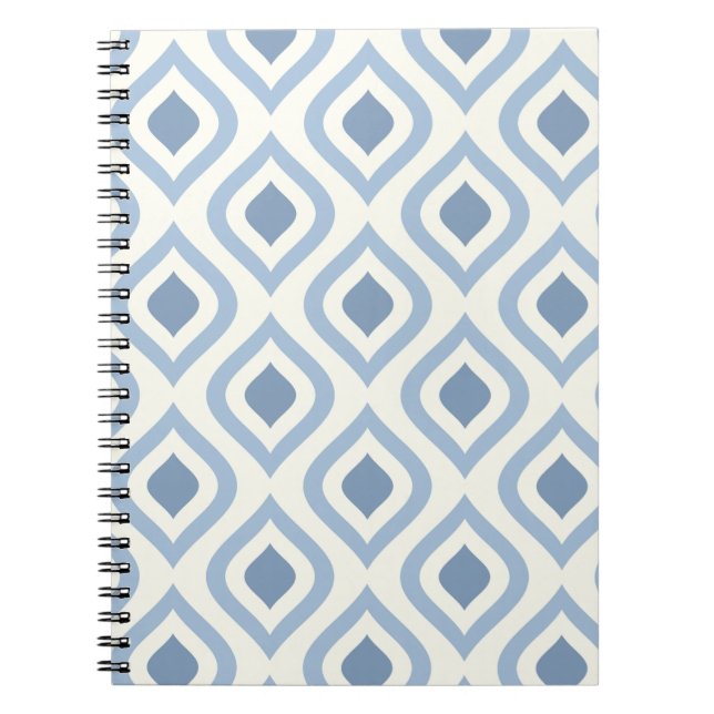 Abstract geometrical, blue and off white notebook (Front)