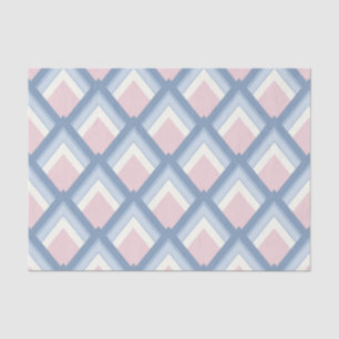 Abstract geometrical, blue, pink and off white tissue paper