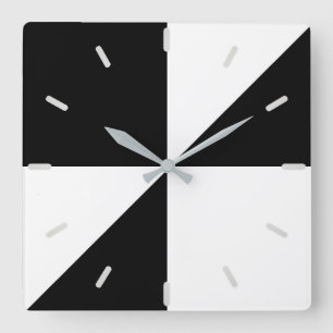 Abstract Geometrical Shapes on Black and White Square Wall Clock