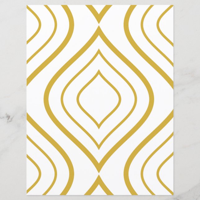 Abstract geometrical, white and gold (Back)