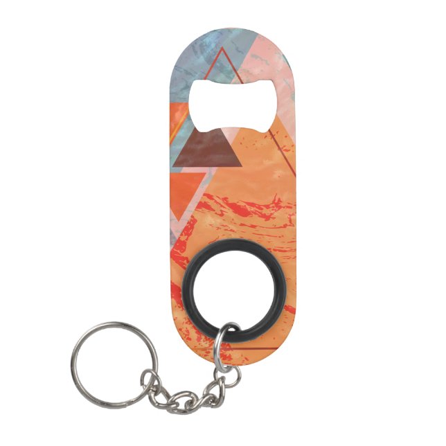Abstract Geometry Bottle Opener Keychain (Front)