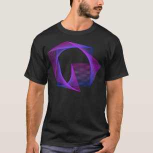 Abstract Geometry Line Art Neon Distorted Square T-Shirt