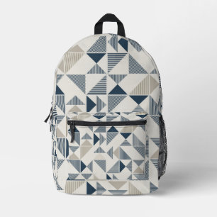 Abstract geometry printed backpack