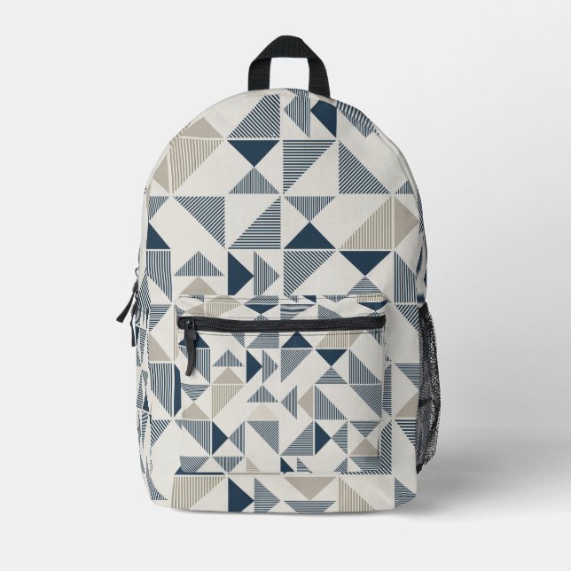 Abstract geometry printed backpack (Front)