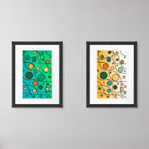 Abstract Geometry – Vibrant Line & Circle Art Duo 