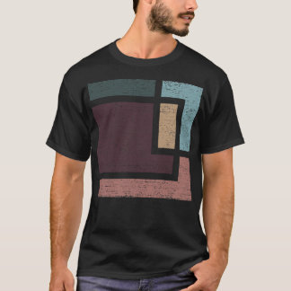 Abstract Geometry With Earth Tones Distressed Desi T-Shirt