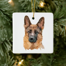 Abstract German Shepard Ornament
