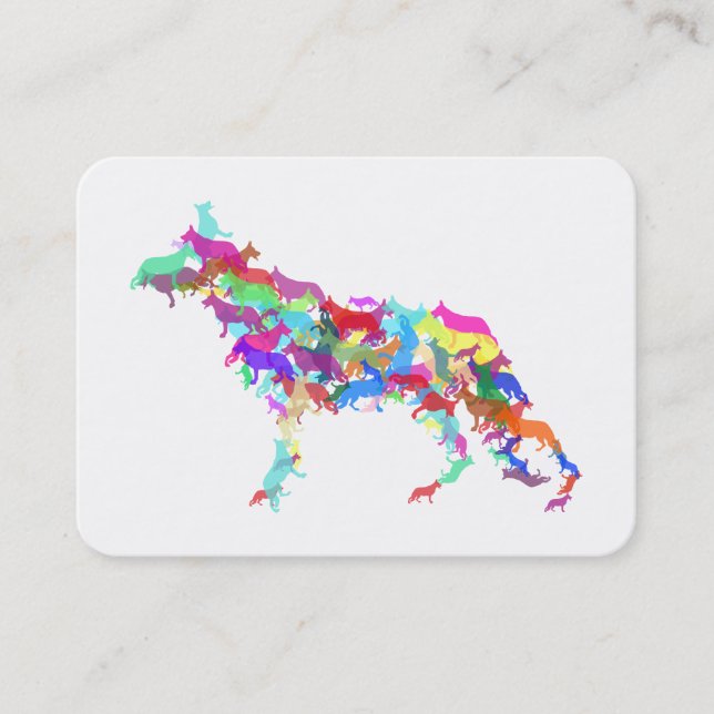 Abstract German Shepherd Pet Sitter Card (Front)