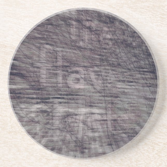Abstract Ghost Sign on Brick Building Coaster (Front)