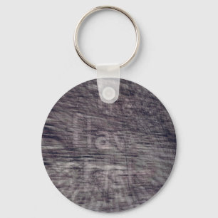 Abstract Ghost Sign on Brick Building Key Ring