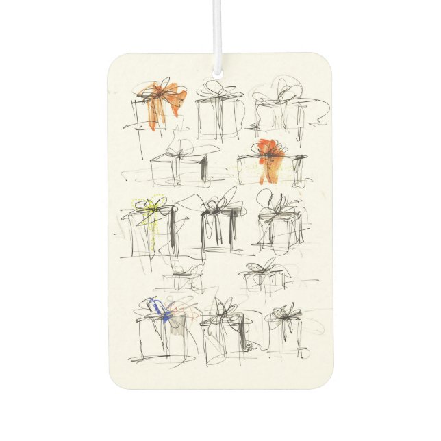 Abstract Gift Boxes Pattern Car Air Freshener (Front)
