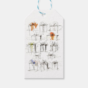 Abstract Gift Boxes Pattern Tags