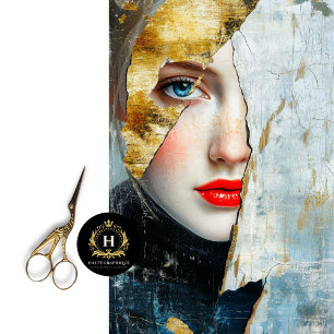 Abstract Gilded Resilience Art Decoupage Tissue Paper