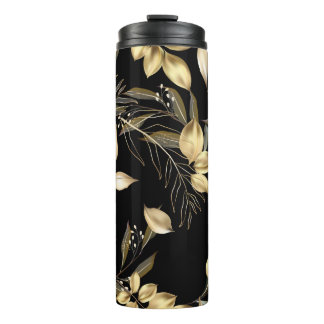 Abstract ginkgo leaves. Luxury glitter ginkgo on r Thermal Tumbler