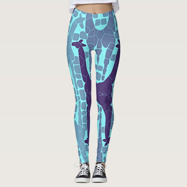 Abstract Giraffe Pattern Leggings (Front)