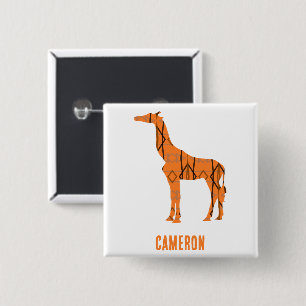 Abstract giraffe silhouette monogram 15 cm square badge