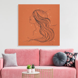 Abstract Girl Canvas Print – Modern Minimalist