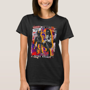 Abstract Girl Doberman Cities Style Collagen Rebel T-Shirt