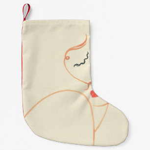 Abstract girl face. beautiful woman. fashion illus small christmas stocking