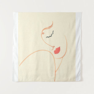 Abstract girl face. beautiful woman. fashion illus tapestry